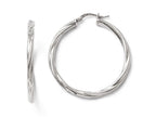 FJC Finejewelers Sterling Silver Polished Twisted Hinged Hoop Earrings
