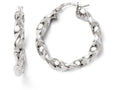 FJC Finejewelers Sterling Silver Polished Twisted Hinged Hoop Earrings