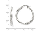 FJC Finejewelers Sterling Silver Polished Twisted Hinged Hoop Earrings