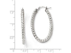 FJC Finejewelers Sterling Silver Polished andtextured Oval Hinged Hoop Earrings