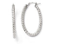 FJC Finejewelers Sterling Silver Polished andtextured Oval Hinged Hoop Earrings
