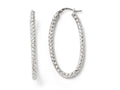 FJC Finejewelers Sterling Silver Polished andtextured Oval Hinged Hoop Earrings