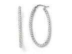 FJC Finejewelers Sterling Silver Polished andtextured Oval Hinged Hoop Earrings