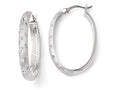 FJC Finejewelers Sterling Silver Rhodium In/out Bright Cut Oval Earrings