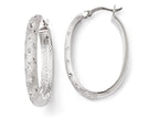 FJC Finejewelers Sterling Silver Rhodium In/out Bright Cut Oval Earrings