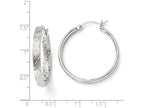 FJC Finejewelers Sterling Silver Rhodium In/out Bright Cut Earrings