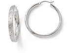 FJC Finejewelers Sterling Silver Rhodium In/out Bright Cut Earrings
