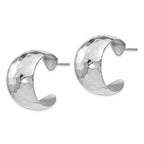 FJC Finejewelers Sterling Silver Polished Hammered Post Earrings