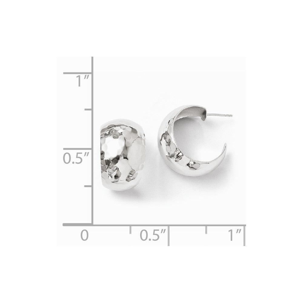 FJC Finejewelers Sterling Silver Polished Hammered Post Earrings