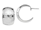 FJC Finejewelers Sterling Silver Polished Hammered Post Earrings