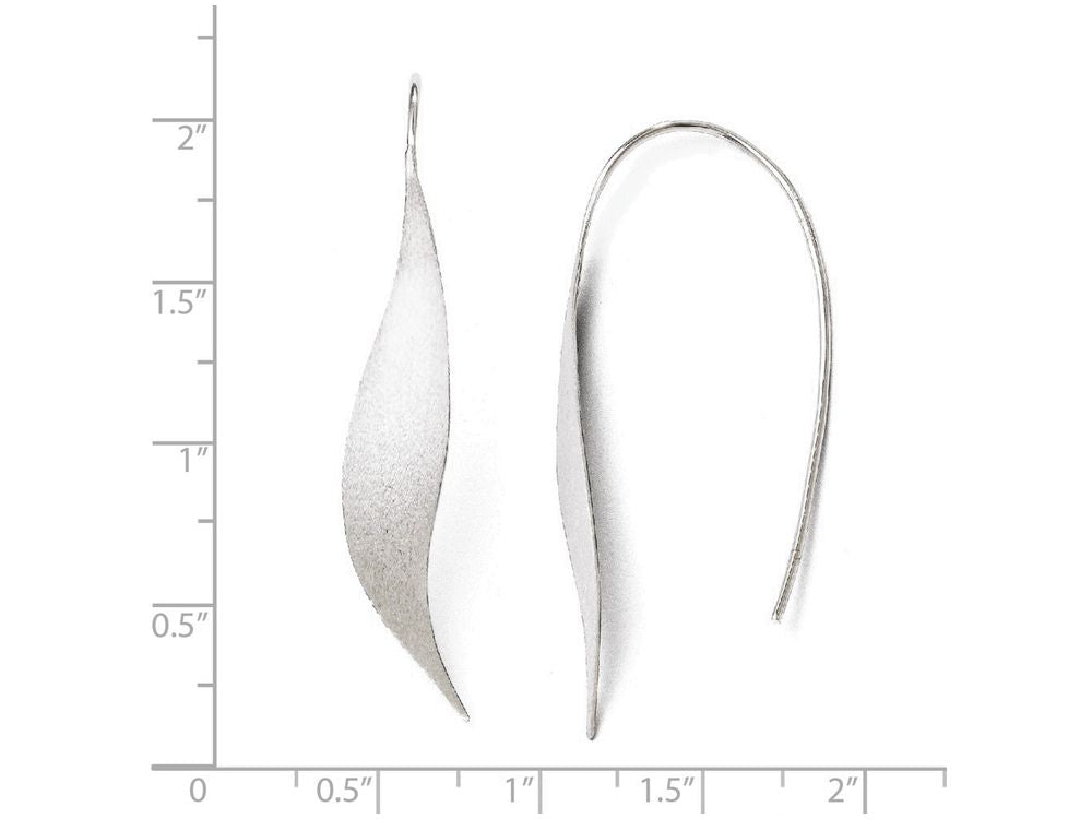 FJC Finejewelers Sterling Silver Rhodium-plated Polished and Brushed Earrings