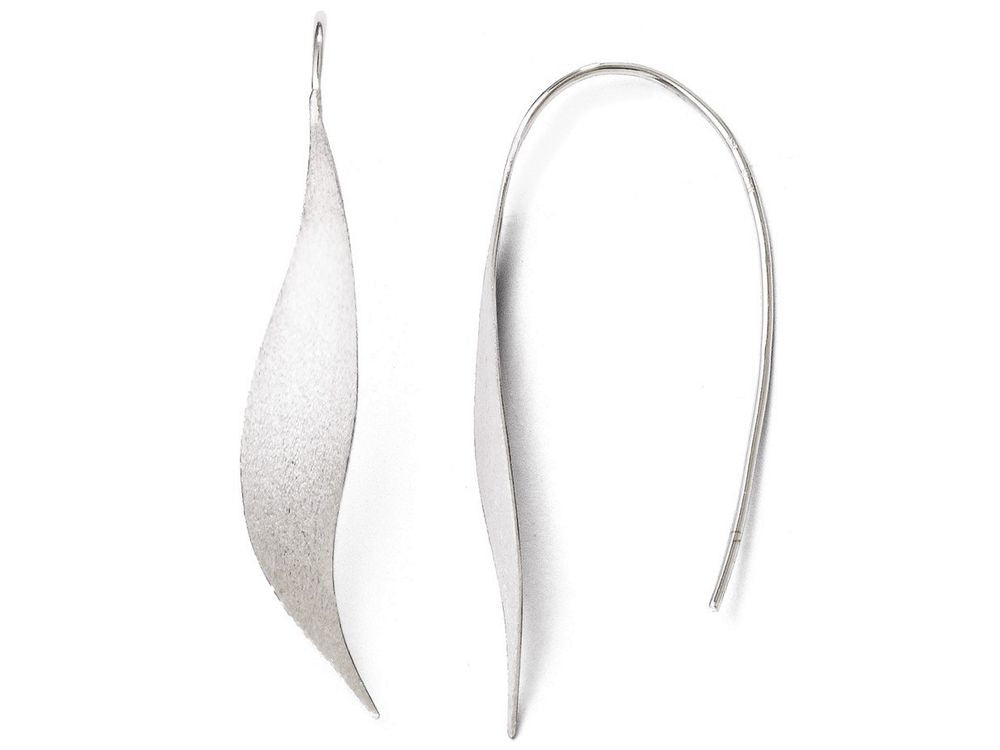 FJC Finejewelers Sterling Silver Rhodium-plated Polished and Brushed Earrings