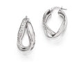 FJC Finejewelers Sterling Silver Polished And Textured Fancy Hoop Earrings
