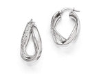 FJC Finejewelers Sterling Silver Polished And Textured Fancy Hoop Earrings