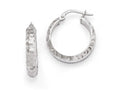 FJC Finejewelers Sterling Silver Radiant Essence Rhodium-plated Hinged Hoop Earrings