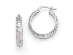 FJC Finejewelers Sterling Silver Radiant Essence Rhodium-plated Hinged Hoop Earrings