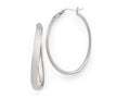 FJC Finejewelers Sterling Silver Rhodium-plated Satin Oval Hoop Earrings