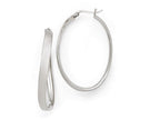 FJC Finejewelers Sterling Silver Rhodium-plated Satin Oval Hoop Earrings