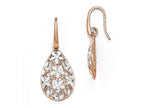 FJC Finejewelers Sterling Silver Rose Gold-toned Polished Textured Earrings
