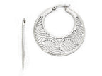 FJC Finejewelers Sterling Silver Fancy Polished Cut-out Large Hoop Earrings