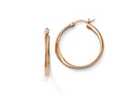 FJC Finejewelers Sterling Silver Rose Plated Polished Hoop Earrings