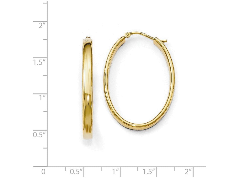 FJC Finejewelers Sterling Silver Plated Polished Oval Hoop Earrings