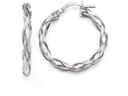 FJC Finejewelers Sterling Silver Polished And Scratch-finish Twisted Hoop Earrings