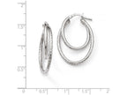 FJC Finejewelers Sterling Silver Polished Bright Cut Oval Hoop Earrings
