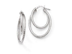 FJC Finejewelers Sterling Silver Polished Bright Cut Oval Hoop Earrings