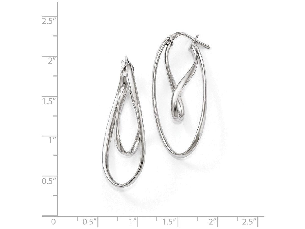 FJC Finejewelers Sterling Silver Polished Twisted Oval Hoop Earrings