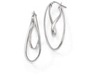 FJC Finejewelers Sterling Silver Polished Twisted Oval Hoop Earrings