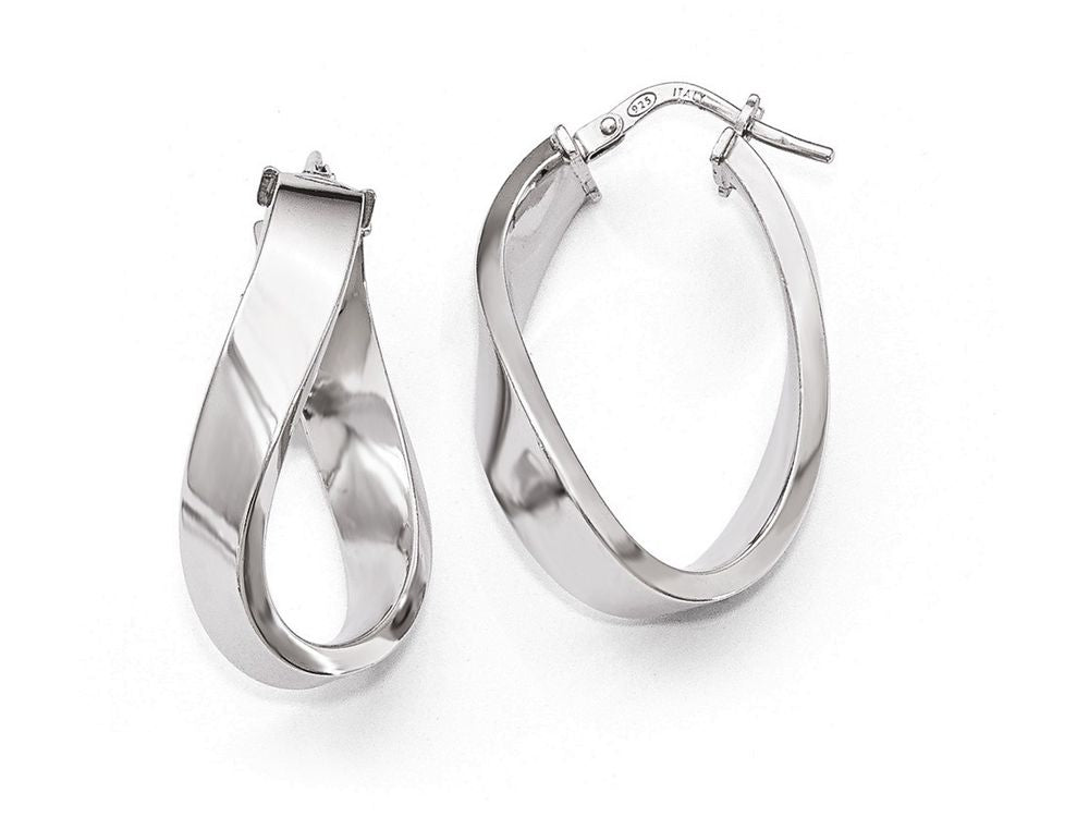 FJC Finejewelers Sterling Silver Polished Twisted Hoop Earrings