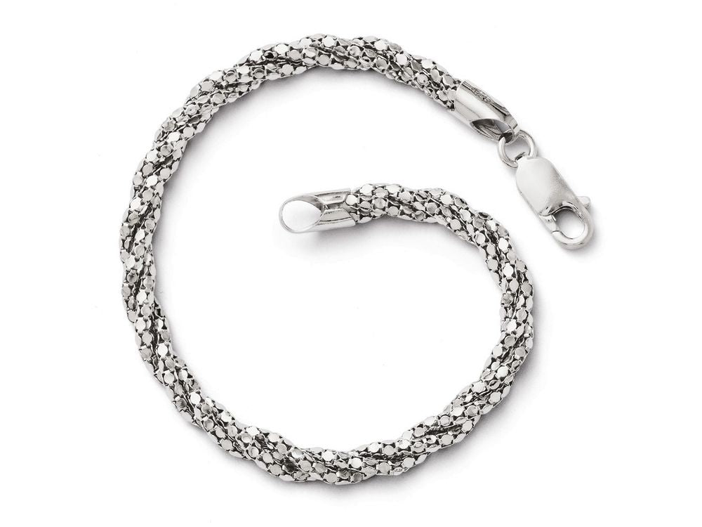 FJC Finejewelers Sterling Silver Polished Mesh Bracelet