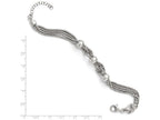 FJC Finejewelers Sterling Silver Polished 4 Strand Beaded Bracelet W/1in Ext