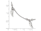 FJC Finejewelers Sterling Silver Polished Feather Anklet W/1in Ext
