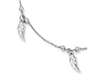 FJC Finejewelers Sterling Silver Polished Feather Anklet W/1in Ext