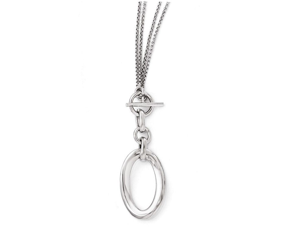 FJC Finejewelers Sterling Silver Polished Fancy 2-strand Toggle Necklace
