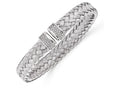 FJC Finejewelers Sterling Silver Cz Woven Flexible Cuff