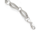 FJC Finejewelers Sterling Silver Polished And Textured Link Bracelet