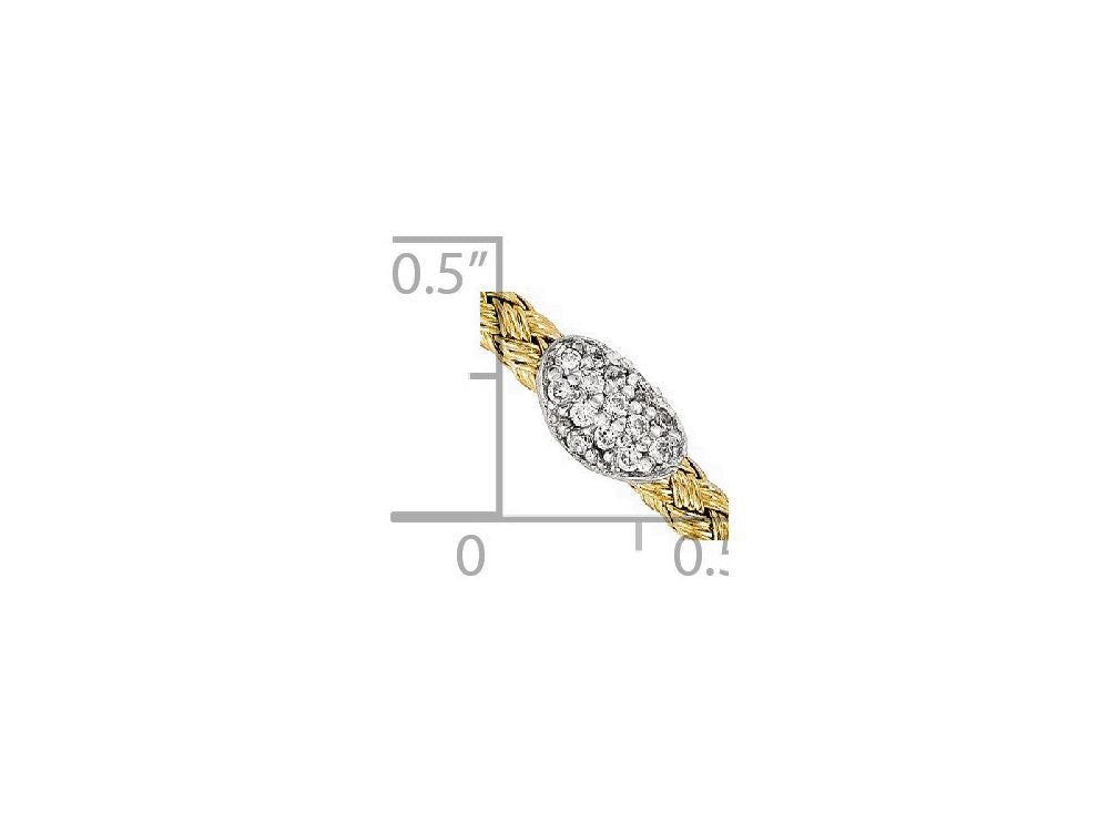 FJC Finejewelers Sterling Silver Gold-tone Cz Woven Bracelet