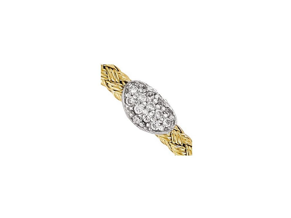 FJC Finejewelers Sterling Silver Gold-tone Cz Woven Bracelet