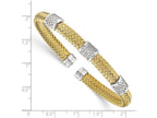 FJC Finejewelers Sterling Silver Yellow Rhodium Cz Woven Flexible Cuff