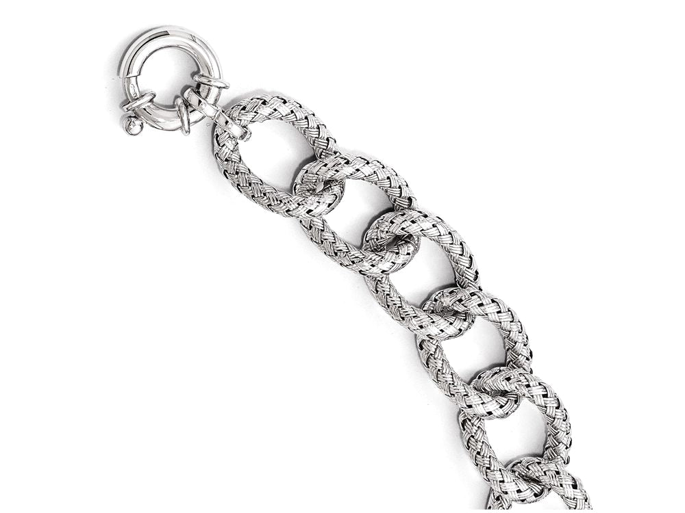 FJC Finejewelers Sterling Silver Polished Textured Bracelet