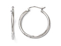FJC Finejewelers 10k White Gold Polished Hinged Hoop Earrings