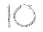 FJC Finejewelers 10k White Gold Polished Hinged Hoop Earrings