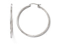 FJC Finejewelers 10k White Gold Polished Hinged Hoop Earrings