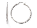 FJC Finejewelers 10k White Gold Polished Hinged Hoop Earrings