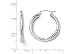 FJC Finejewelers 10k White Gold Polished Hinged Hoop Earrings