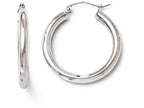 FJC Finejewelers 10k White Gold Polished Hinged Hoop Earrings
