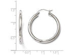 FJC Finejewelers 10k White Gold Polished Hinged Hoop Earrings
